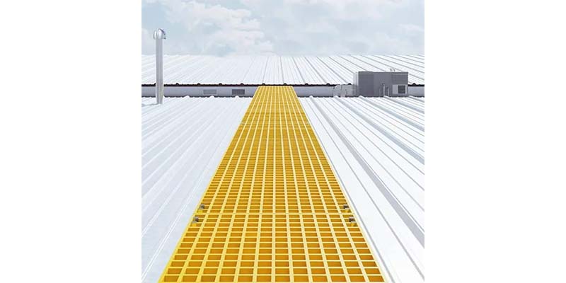 Fiberglass safety grating for solar farm pathways