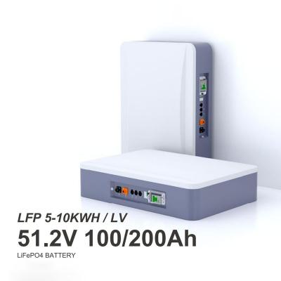 wall-mounted 51.2V 100Ah LiFePO4 lithium power energy storage batteries