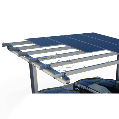 Carport solar de acero inoxidable impermeable con ángulo de 5-10 grados para áreas comerciales y residenciales