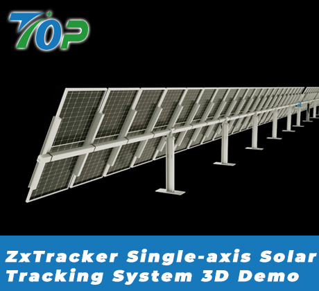 Demostración 3D del sistema de seguimiento solar de un eje ZxTracker