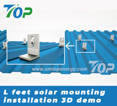 Demostración 3D de instalación de montaje solar L pies