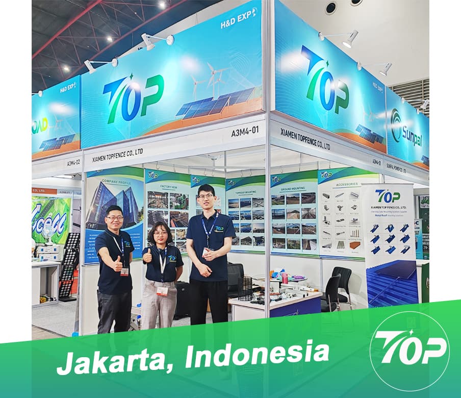 Xiamen TopFence Co., Ltd presentó con éxito sus soluciones de montaje solar en la exposición de Indonesia